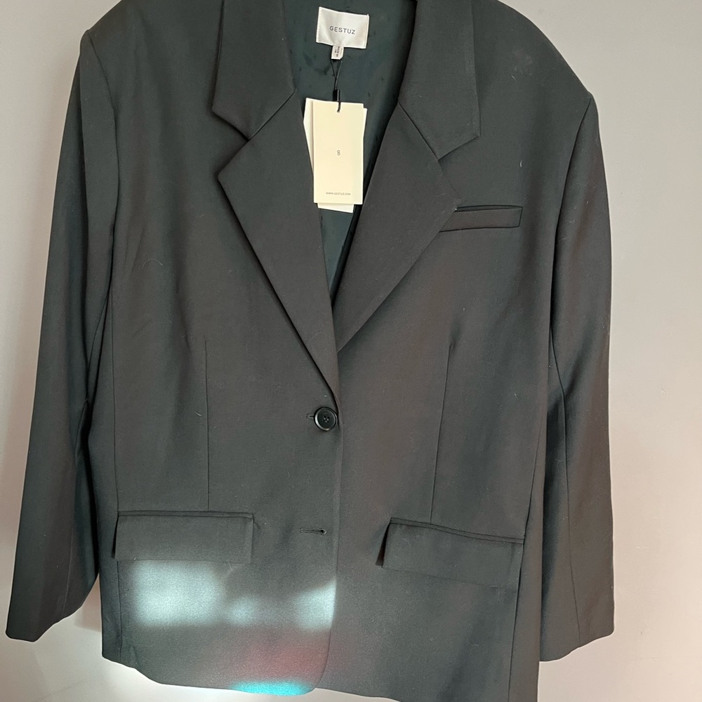 GESTUZ Elegant Dark Green Oversized Women's Blazer